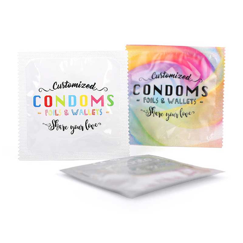 Kondom mit Foliendruck
