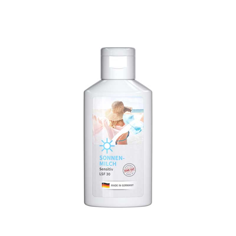 50 ml Flasche - Sonnenmilch sensitiv LSF 30 - Body Label