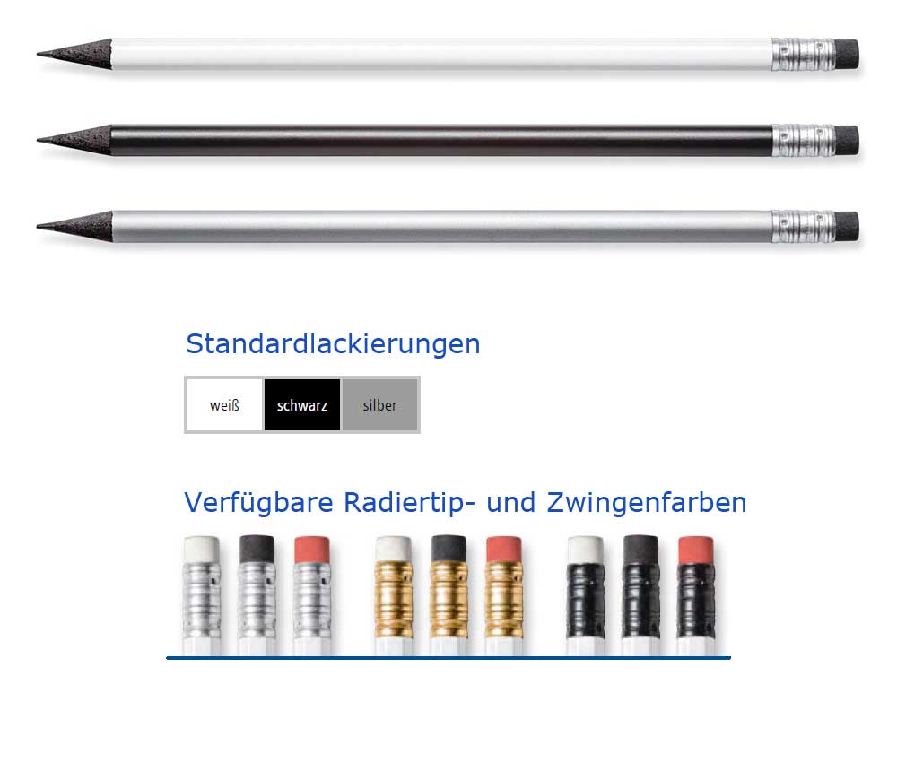 STAEDTLER Bleistift, schwarz durchgefärbt, mit Radiertip