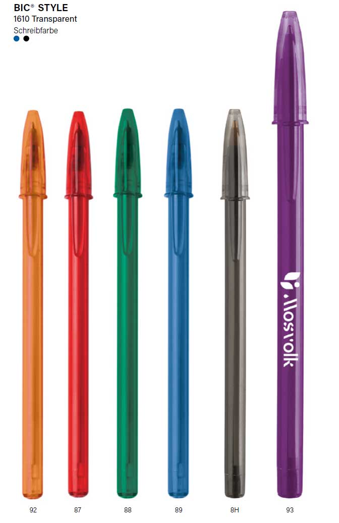 BIC® Style Kugelschreiber Transparent - Farben